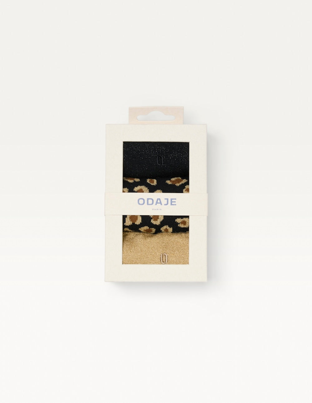 Pack de 3 Chaussettes - Fantaisie paillettes et léopard noir doré