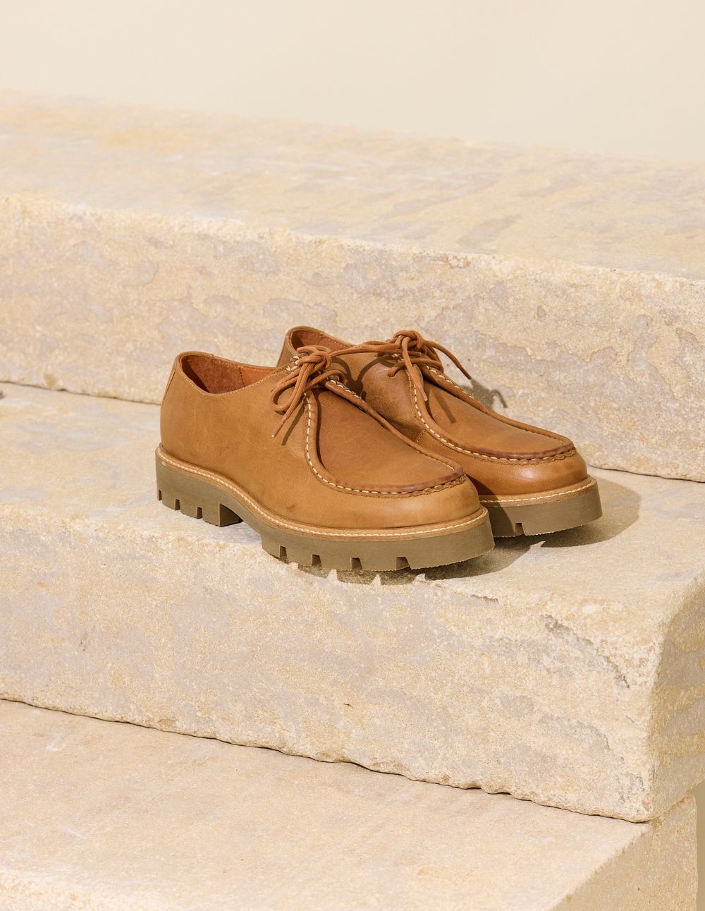 Derbies Gontran - Pull-up cognac