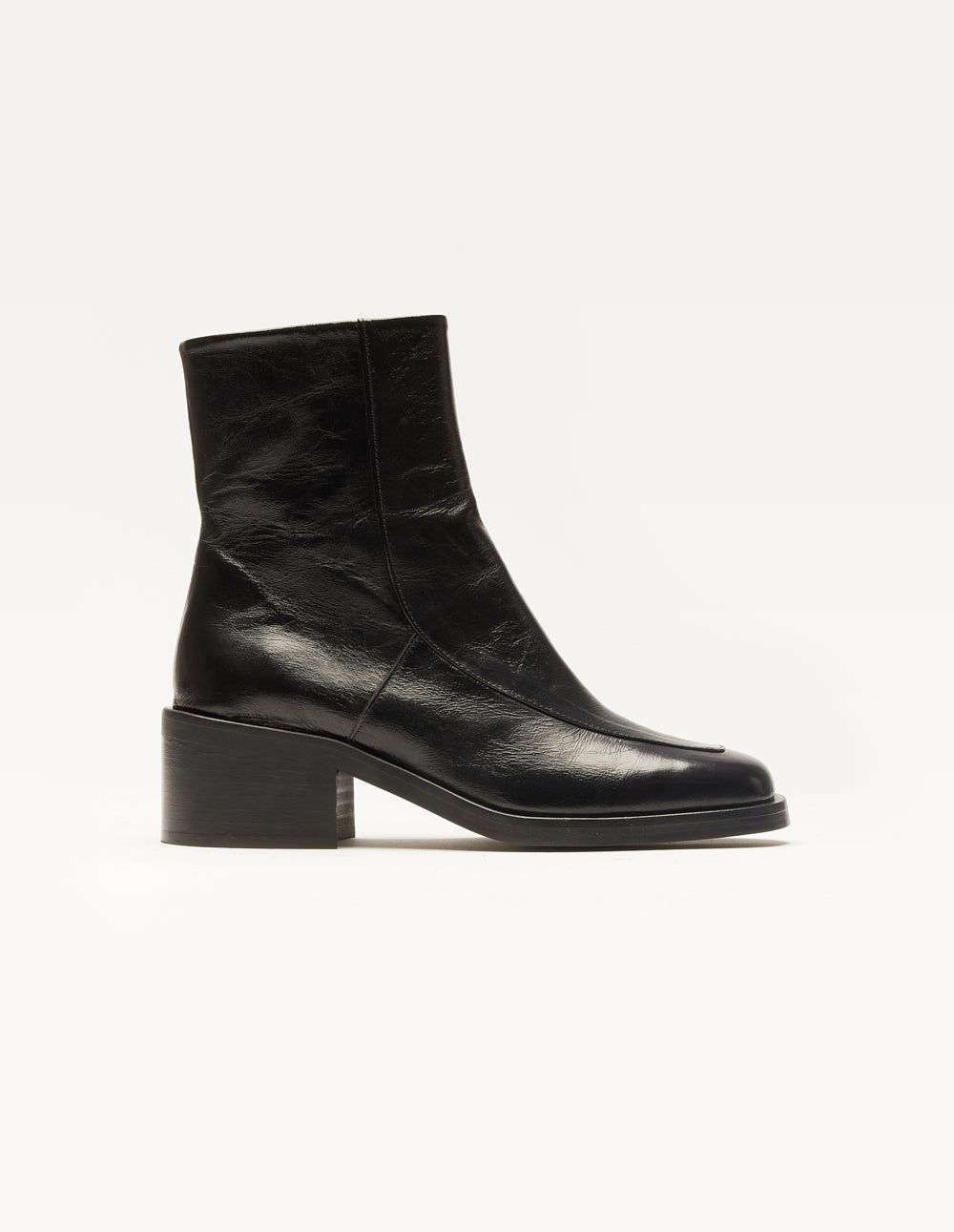Heeled ankle boots Callie Black patent pleated leather