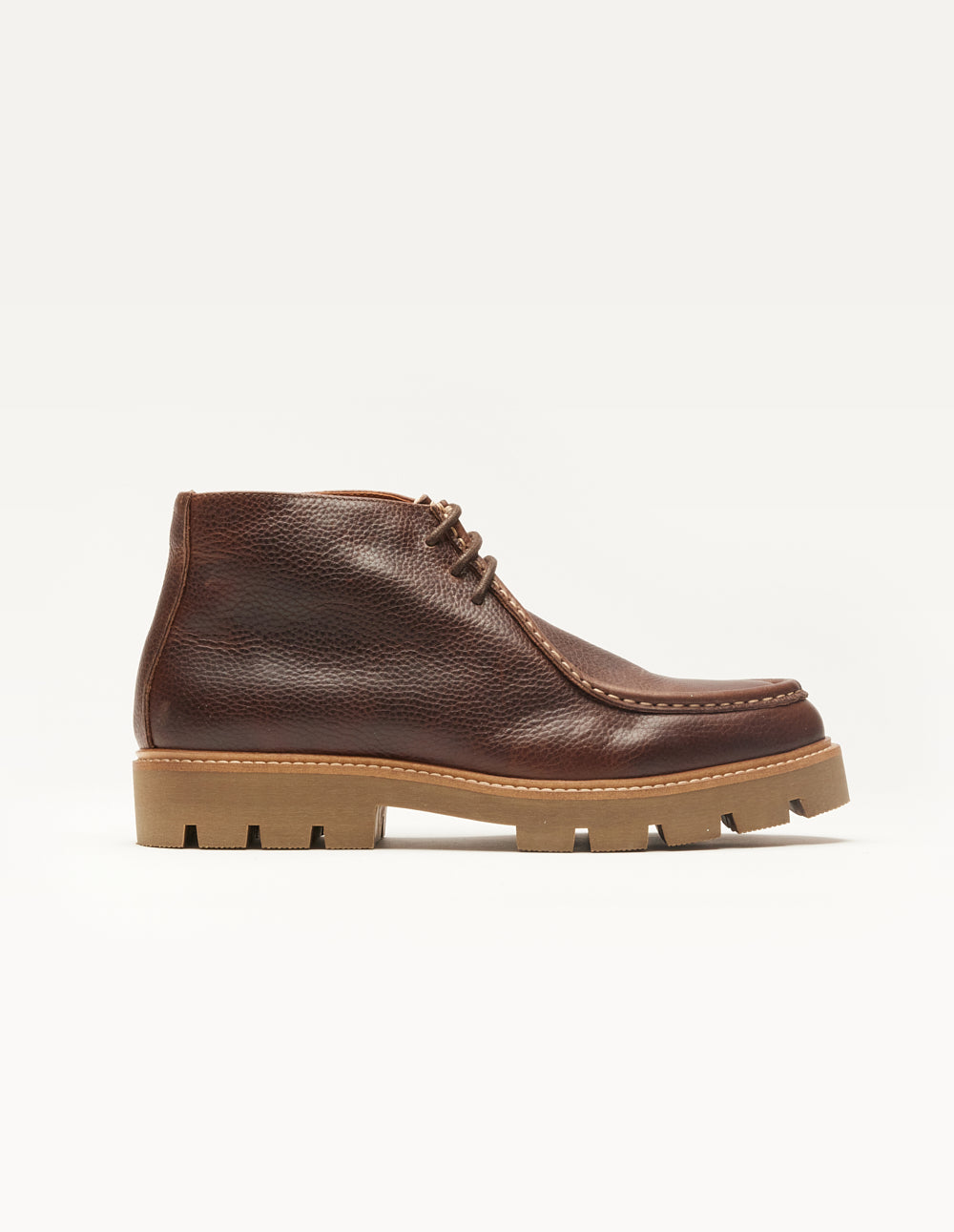 Men s ankle boots brown grained pull up leather Gregoire
