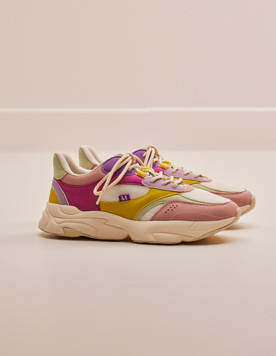 Women s vegan women s sneakers blush green ecru nathanaelle