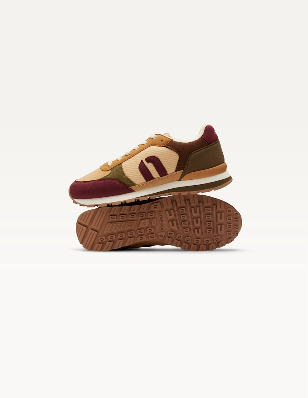 Baskets basses Adrien - Pourpre beige ambre