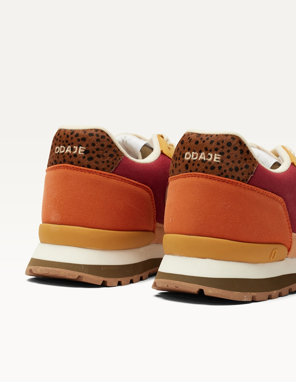 Baskets basses Aline - Bordeaux ivoire moutarde