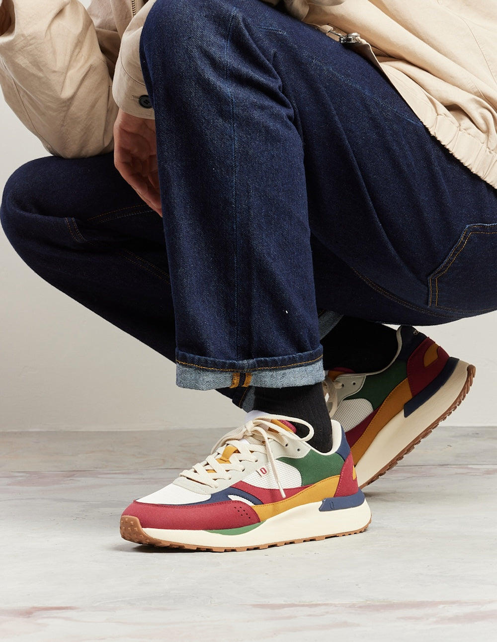 Baskets basses Anael - Bordeaux marine écru