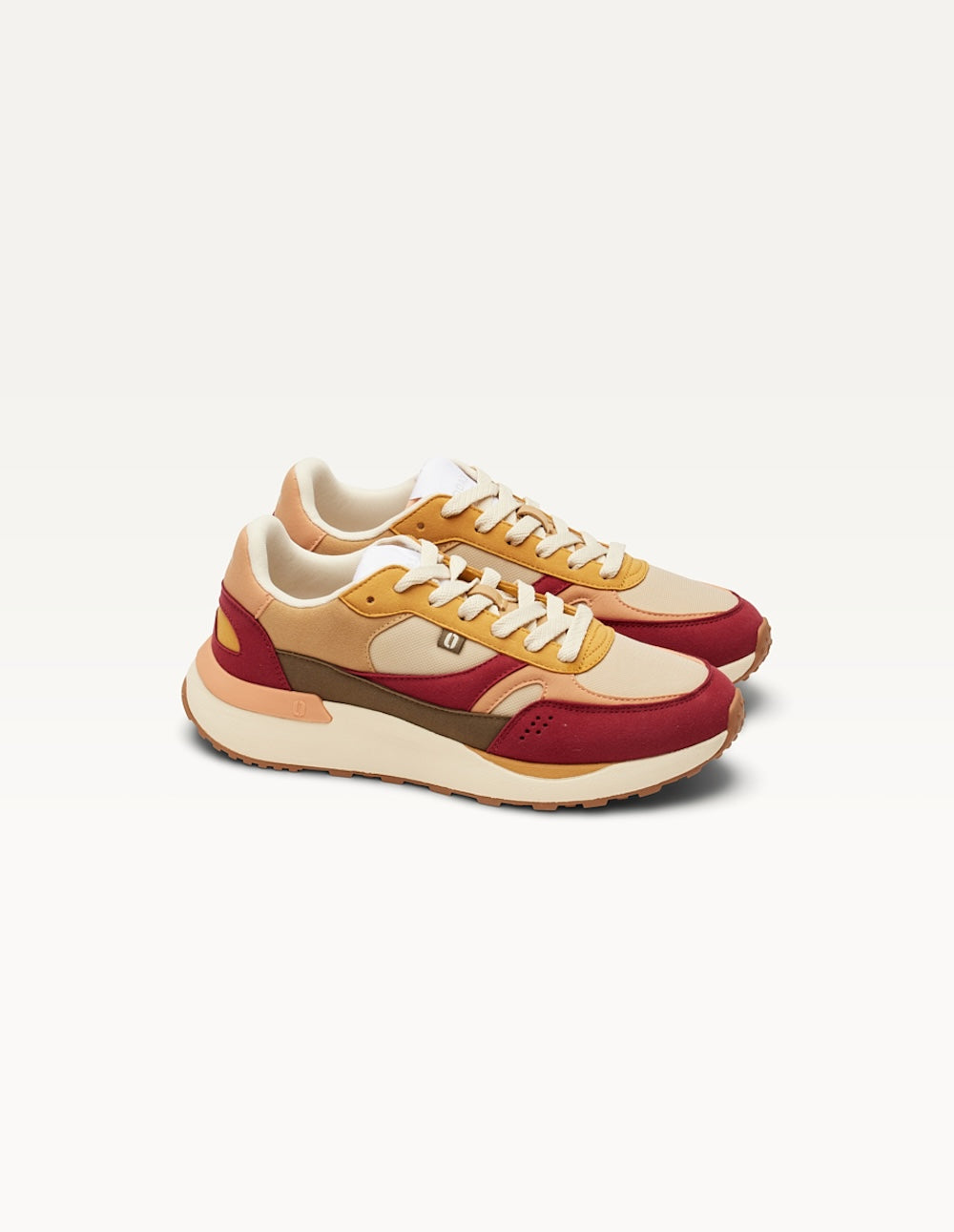 Baskets basses Anaelle - Bordeaux écru pêche