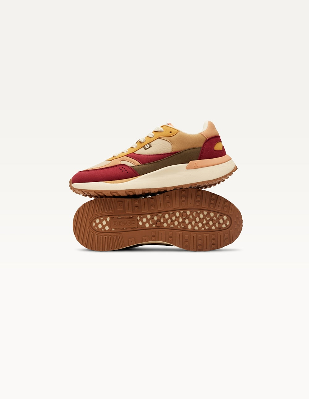 Baskets basses Anaelle - Bordeaux écru pêche