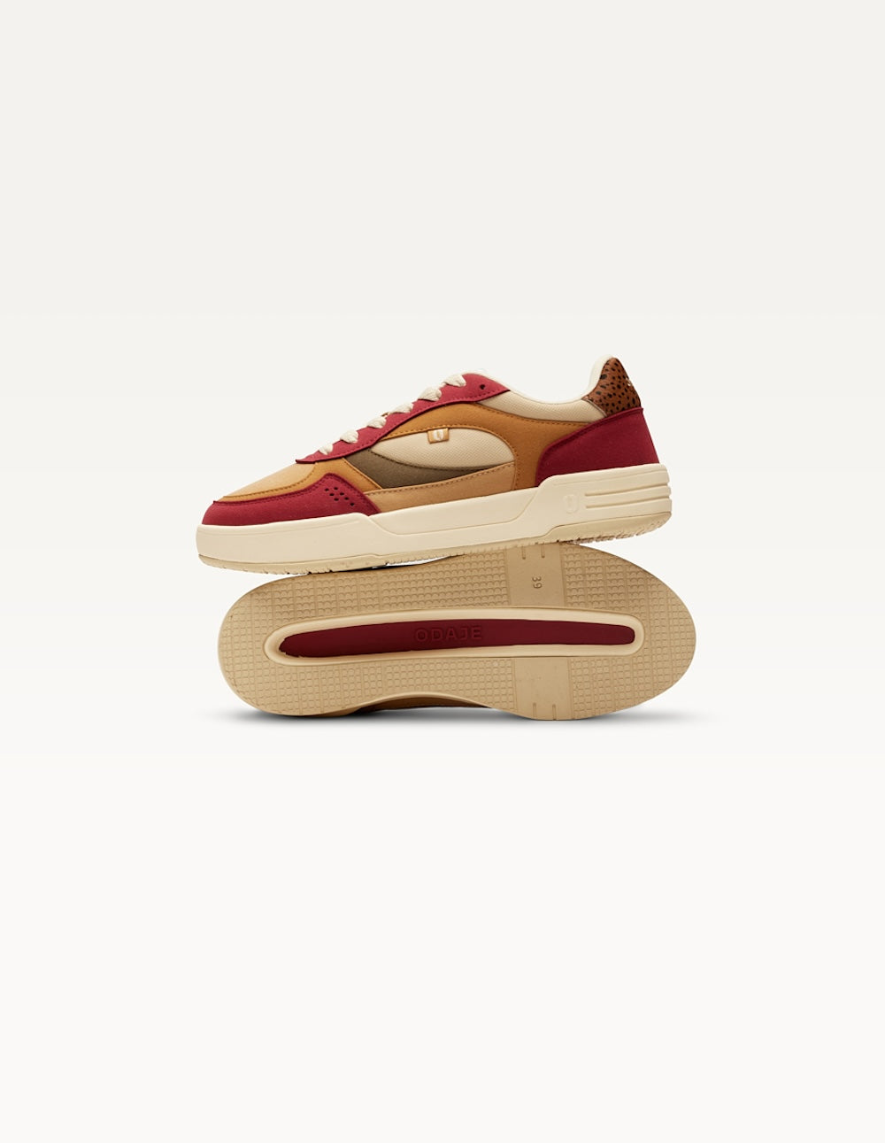 Baskets basses Axelle - Bordeaux ambre beige