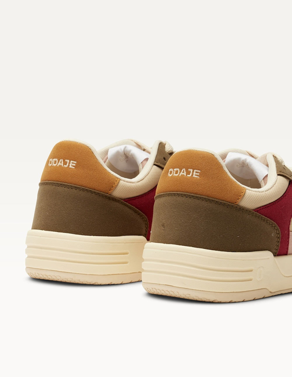 Baskets basses Axelle - Kaki bordeaux crème