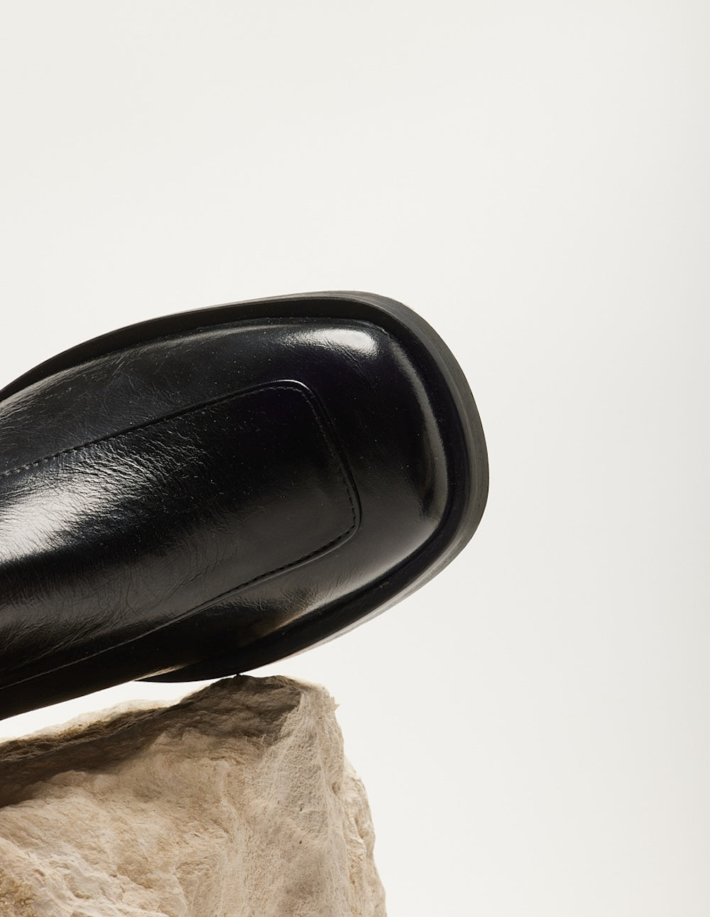 Bottines à talons Callie - Cuir plissé verni noir