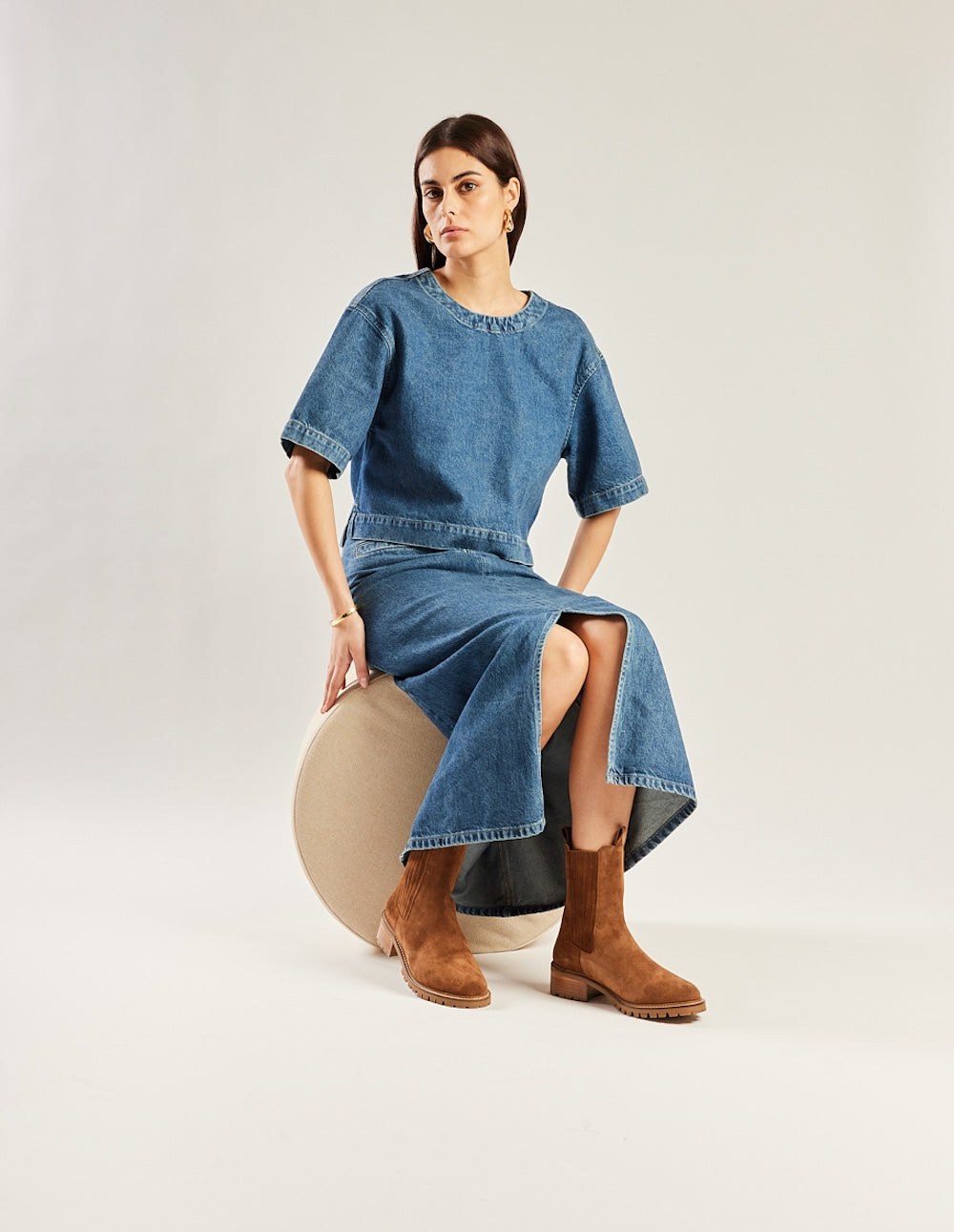 Bottines plates Dorianne - Suède ambre