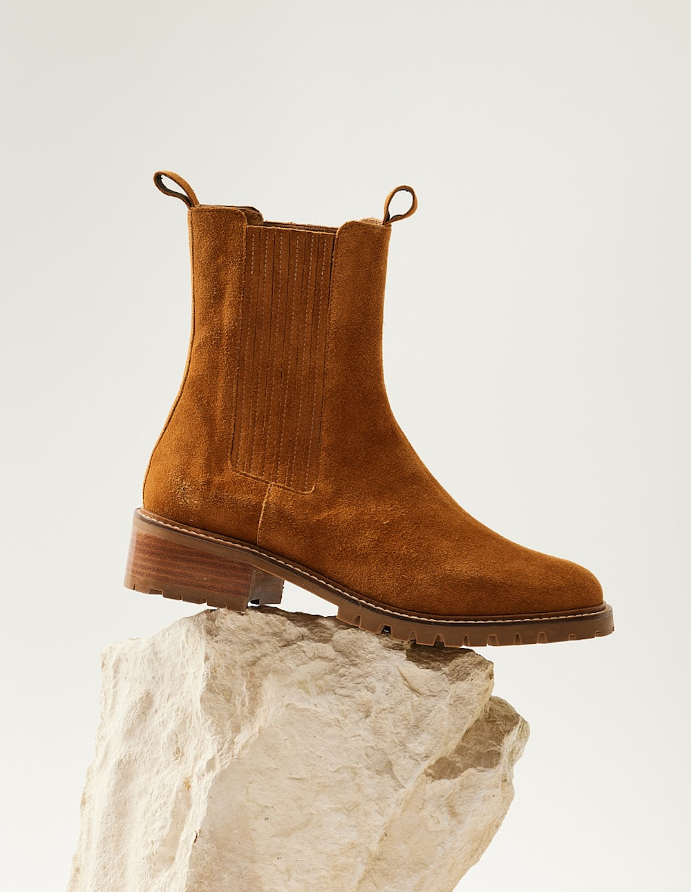 Bottines plates Dorianne - Suède ambre