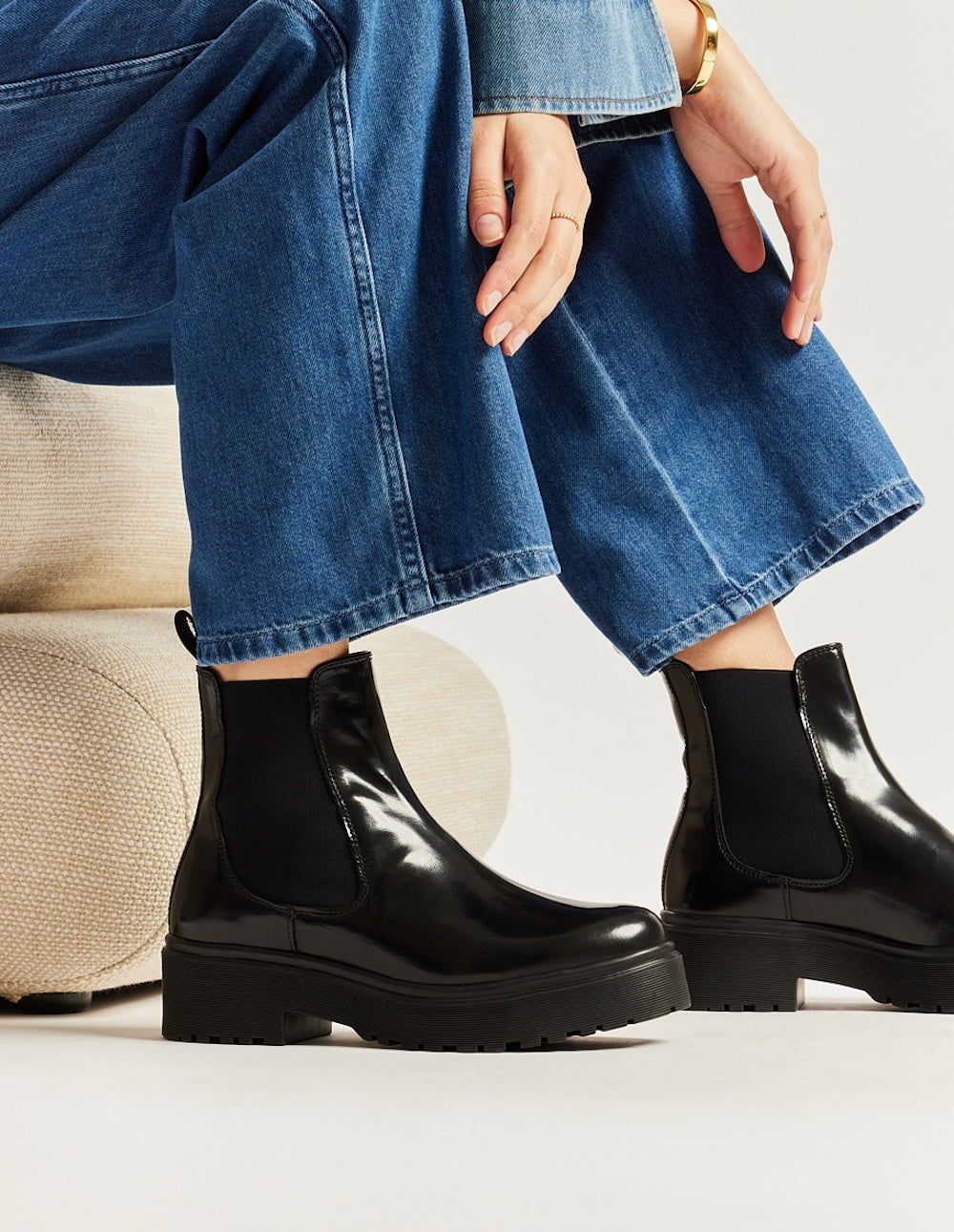 Bottines Flora - Cuir box noir