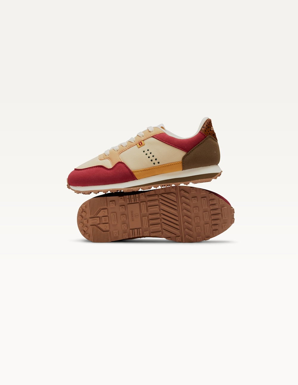 Baskets basses Gabrielle - Bordeaux crème pêche