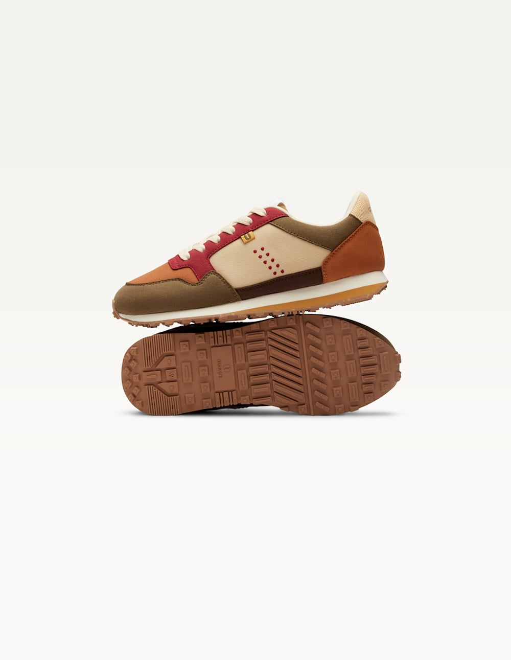 Baskets basses Gabrielle - Kaki cognac bordeaux