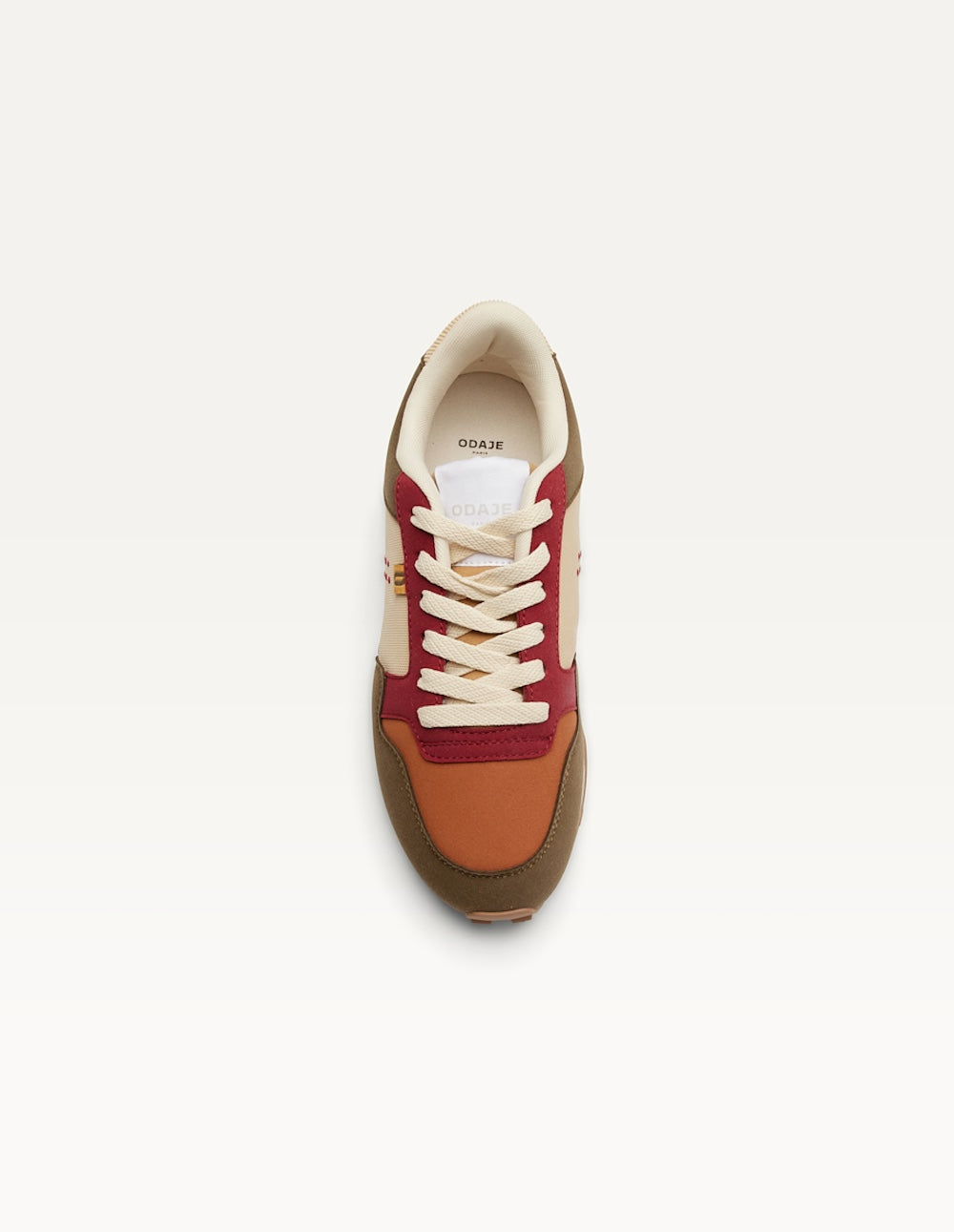 Baskets basses Gabrielle - Kaki cognac bordeaux