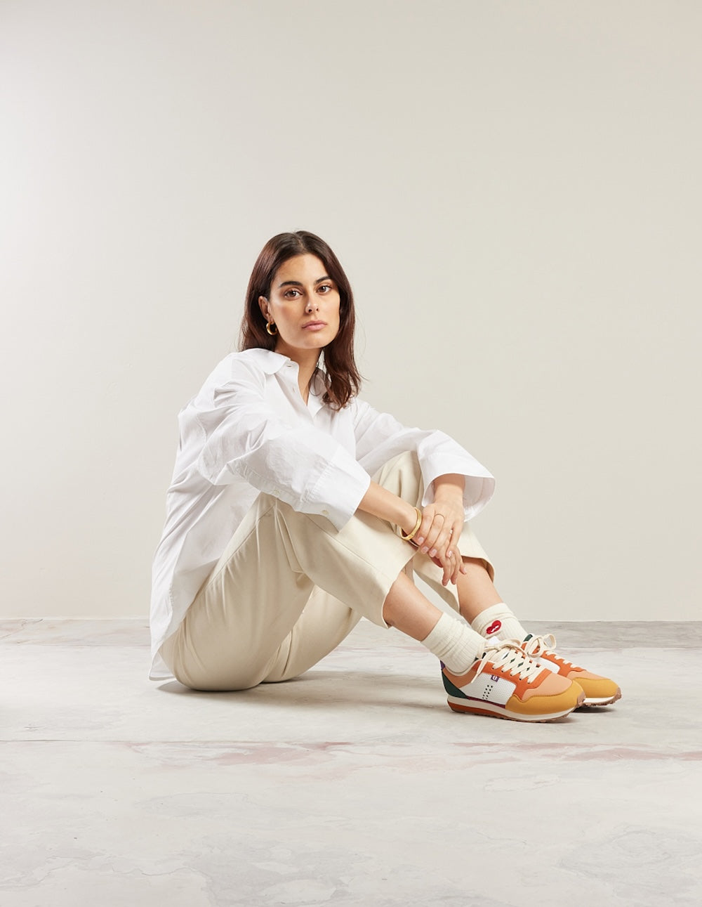 Baskets basses Gabrielle - Moutarde pêche orange