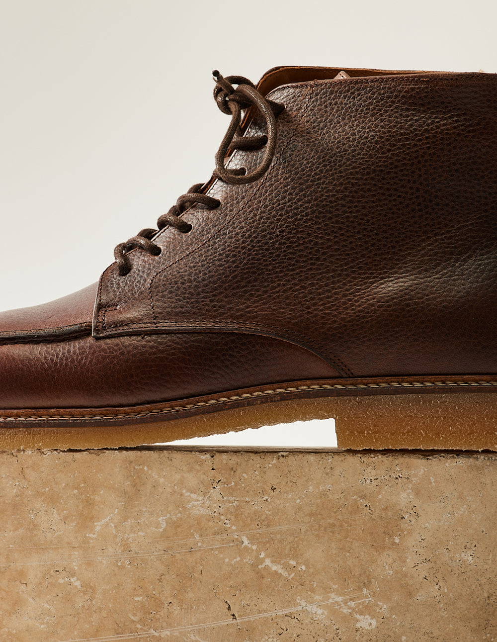 Bottines Hugo - Cuir pull-up grainé marron