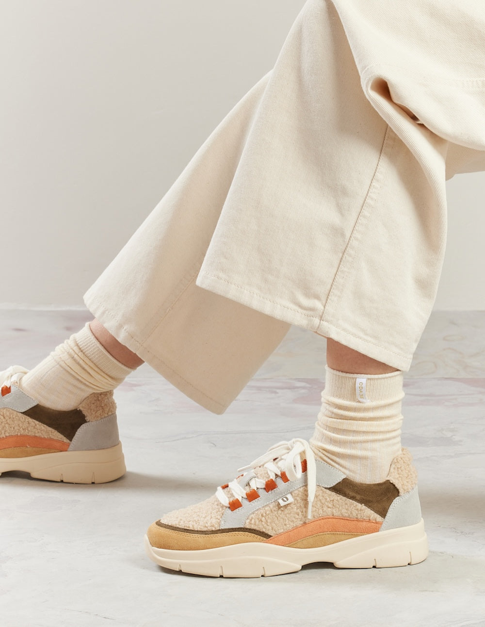 Baskets basses Laura - Beige crème kaki