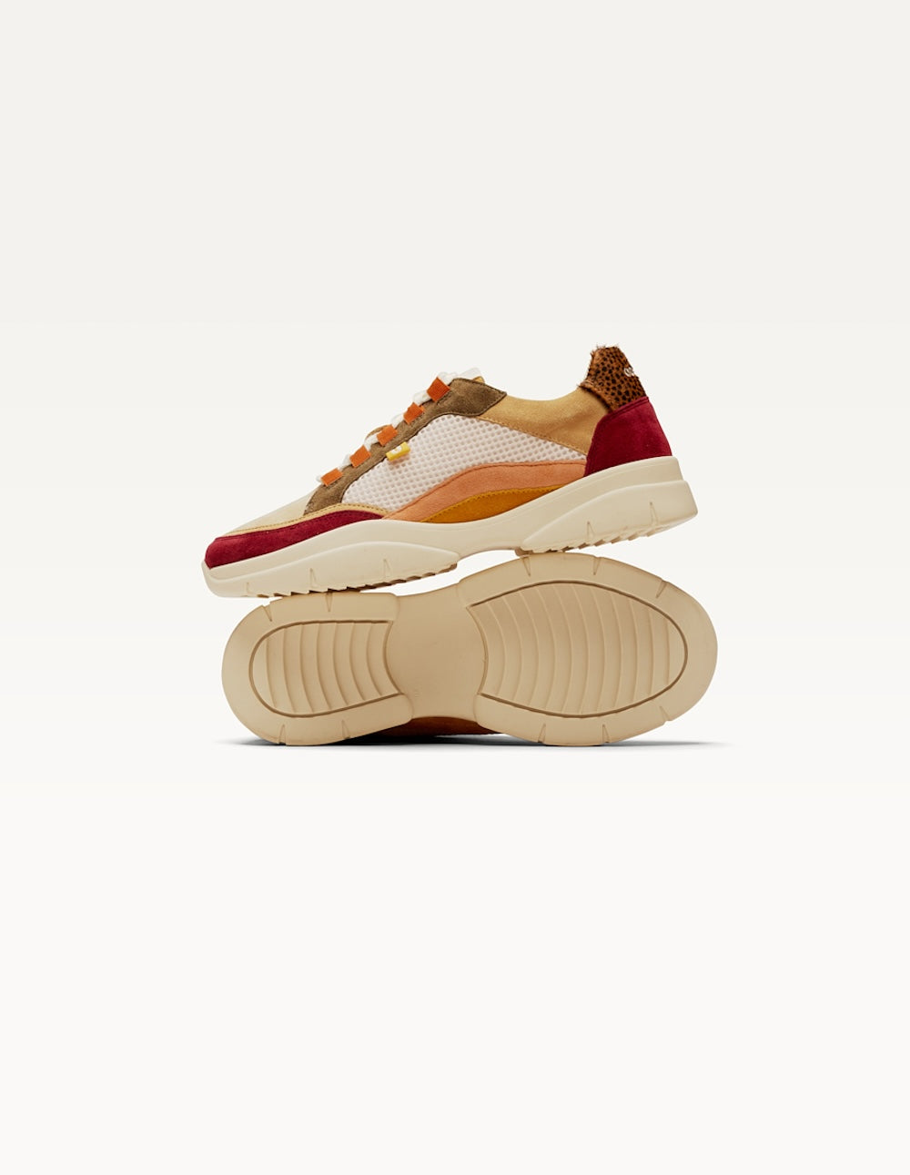 Baskets basses Laura - Bordeaux crème kaki