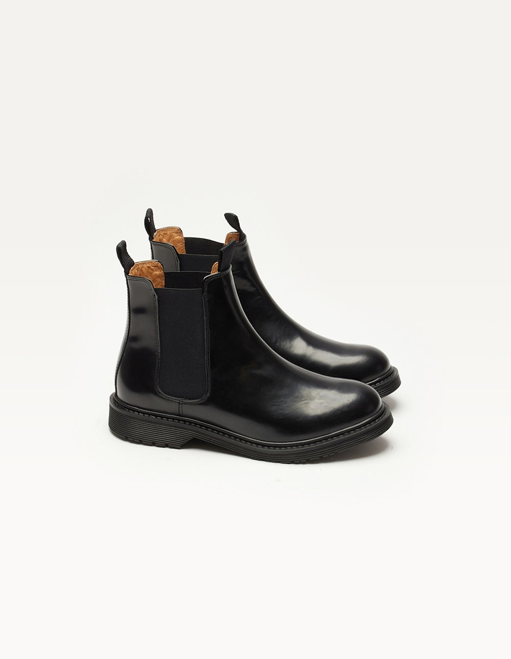 Bottines plates Marielle - Cuir box noir