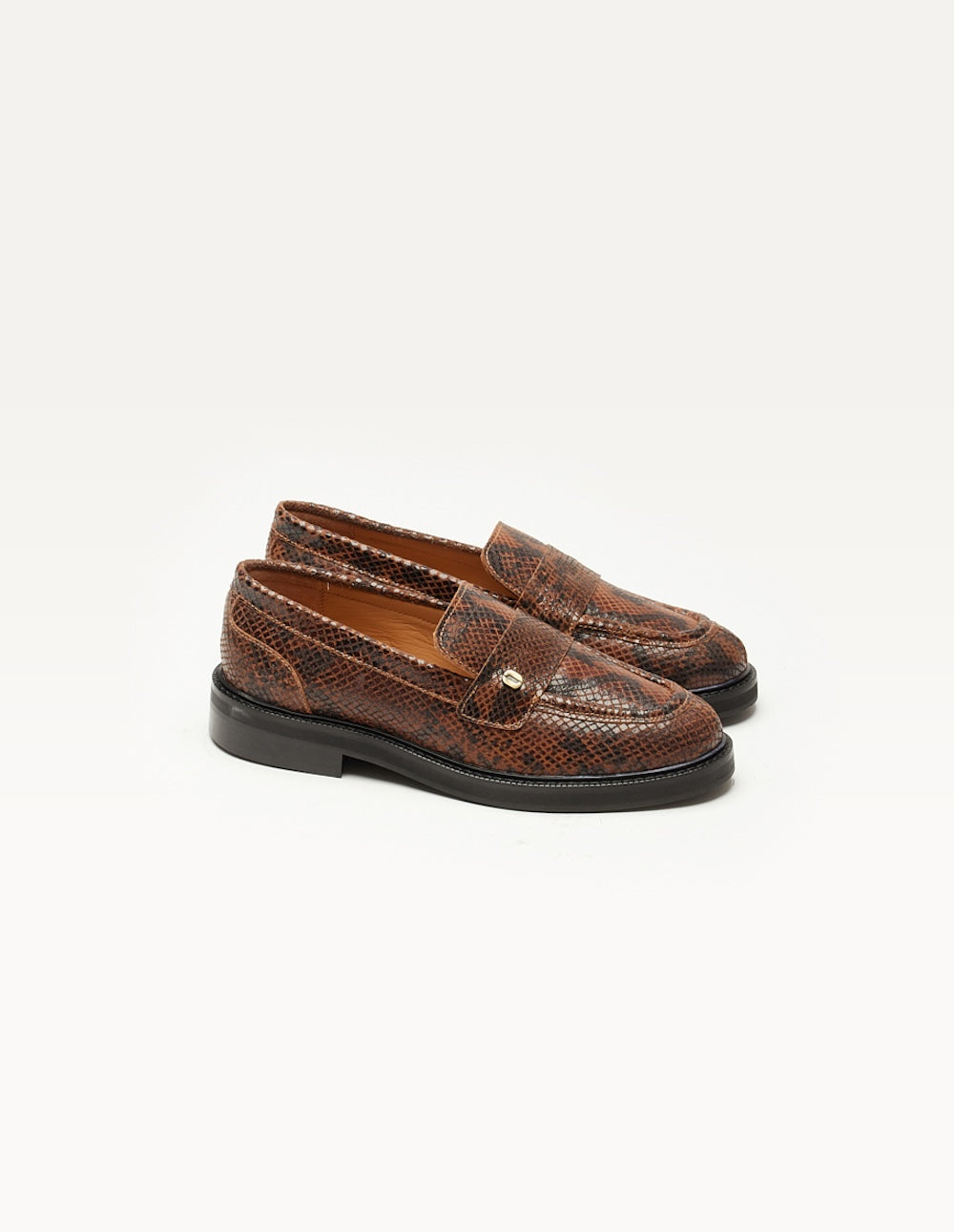 Mocassins Marjorie - Cuir python marron