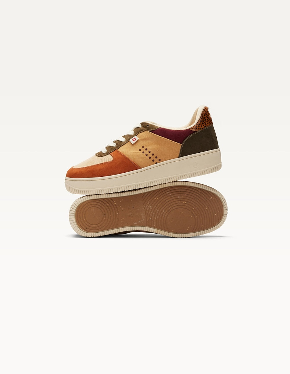 Baskets basses Maxence F - Cognac crème sapin