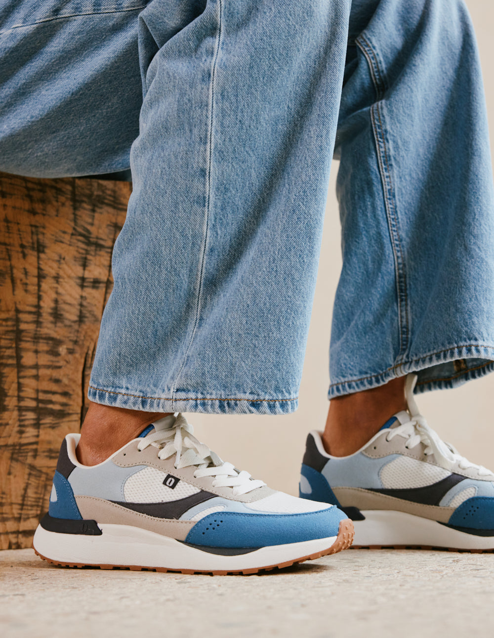 Baskets basses Anael - Bleu blanc gris clair