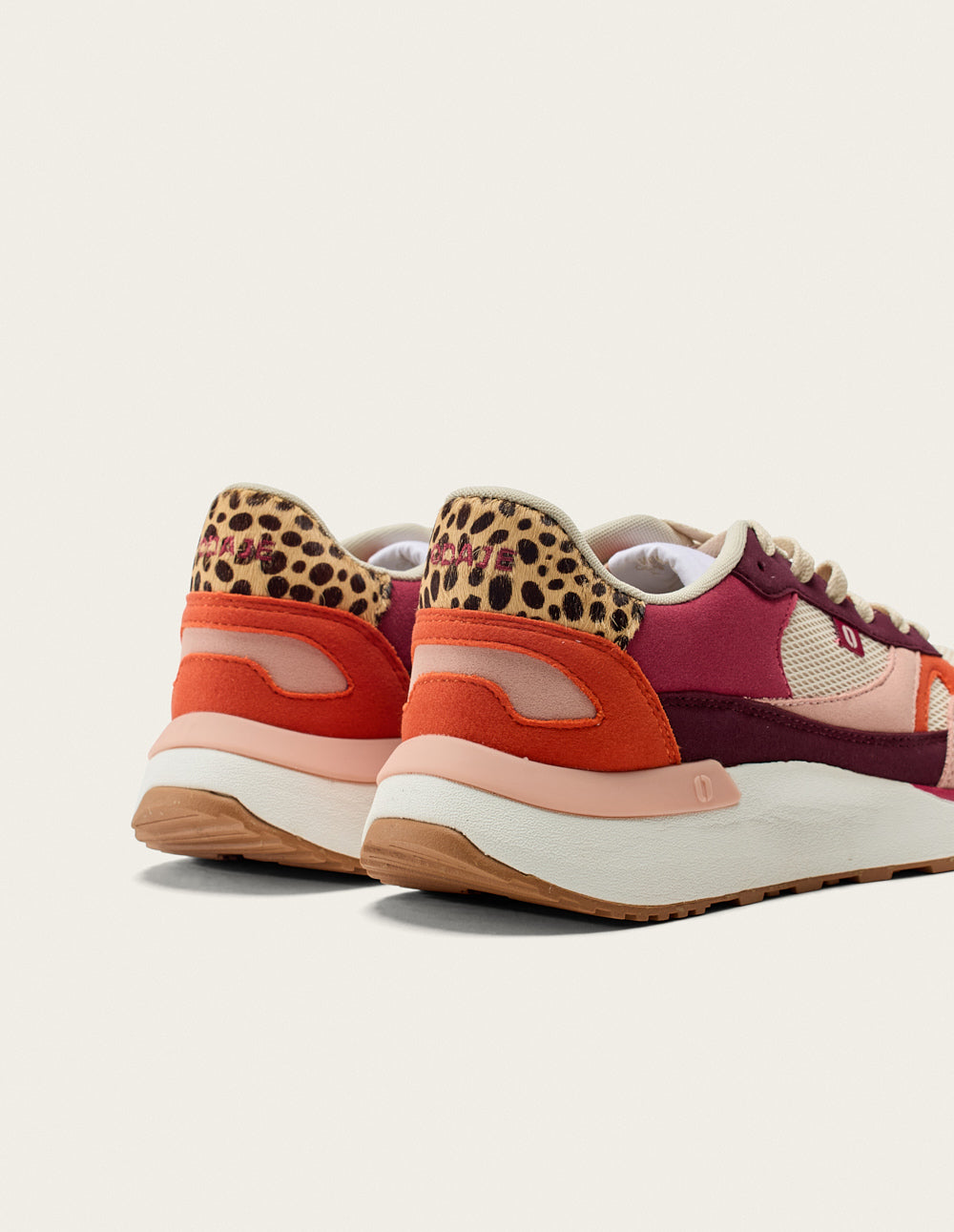 Baskets basses Anaelle - Rose clair beige orange