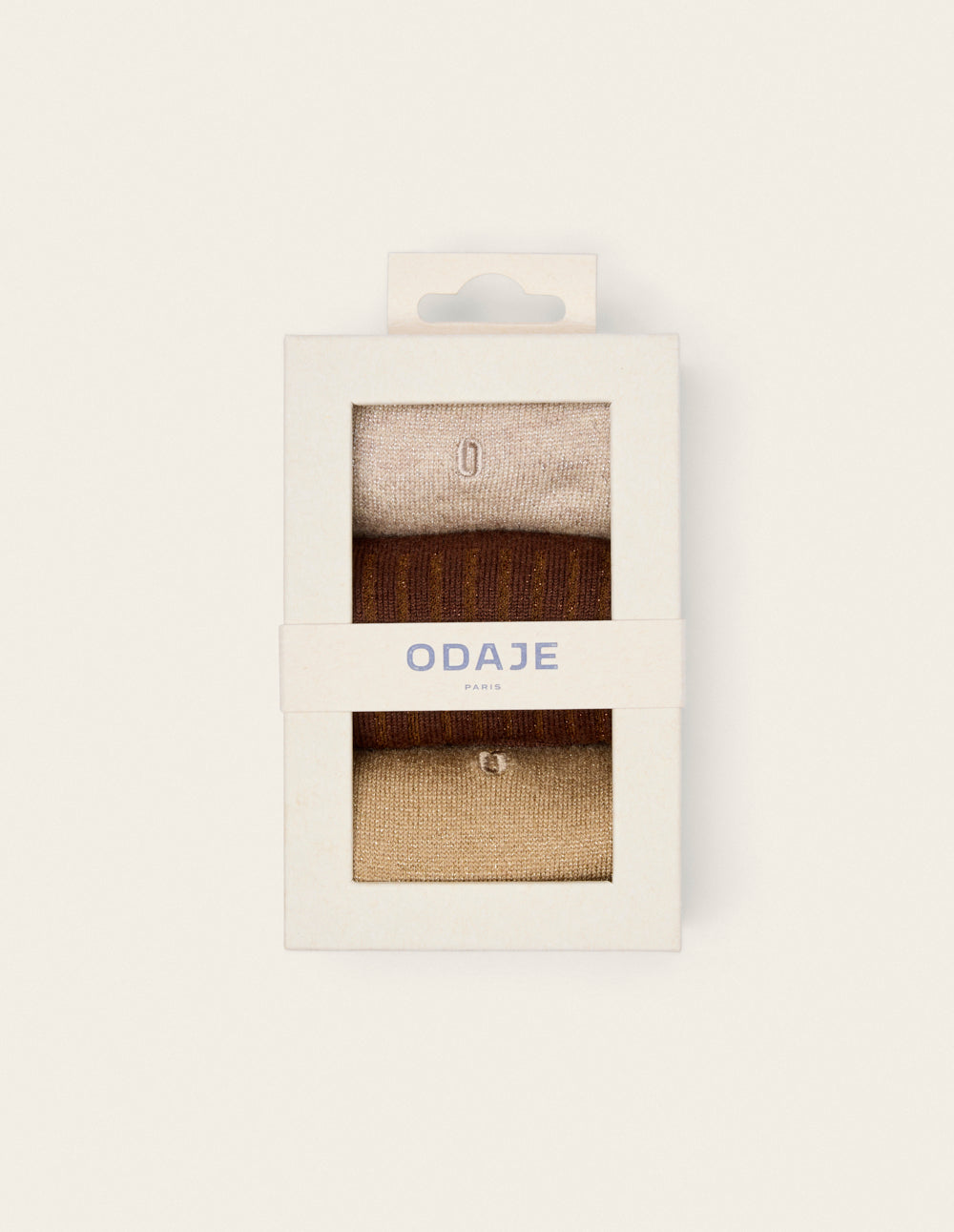 Pack de 3 Chaussettes - Côtelé doré marron écru