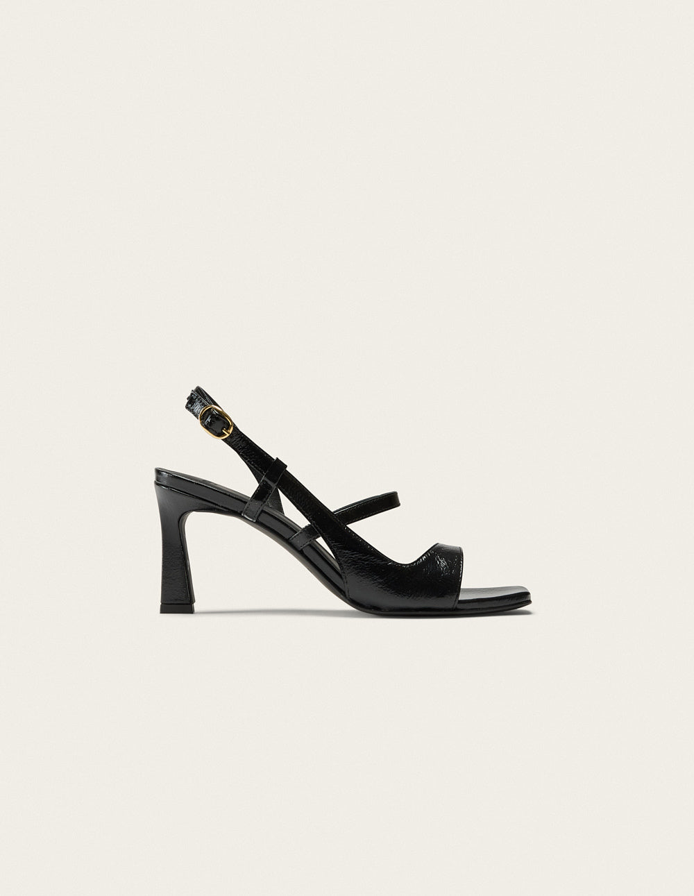 Sandales à talons Casta - Cuir plissé noir