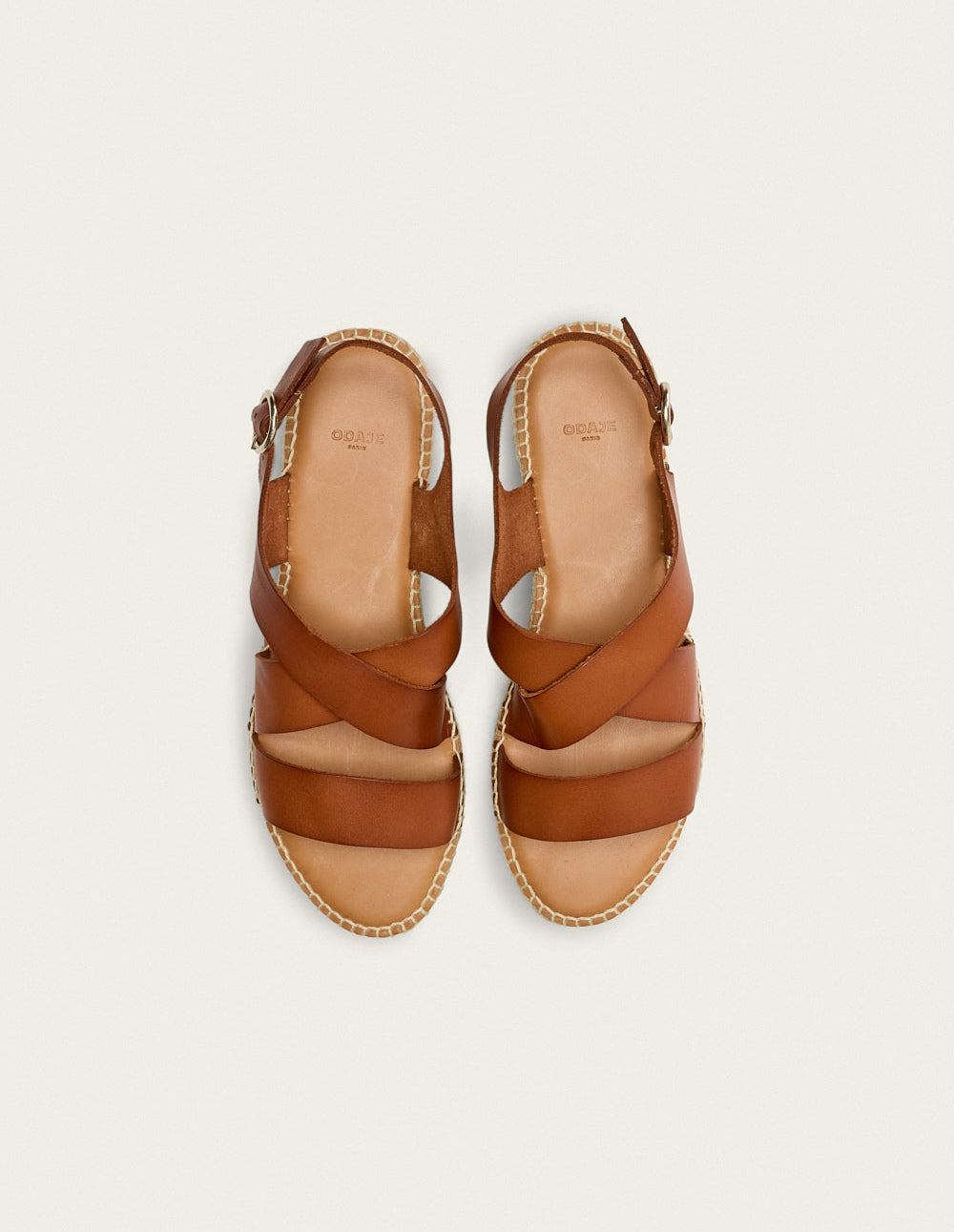 Espadrilles plates Chantal - Cuir marron