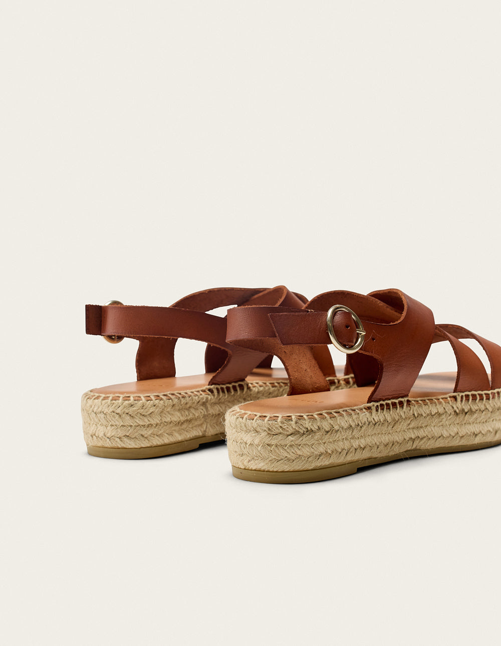 Espadrilles plates Chantal - Cuir marron