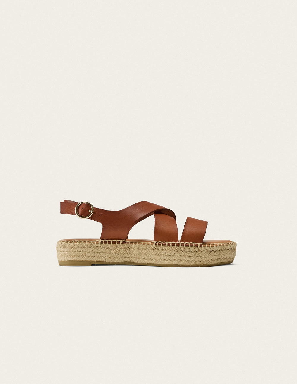 Espadrilles plates Chantal - Cuir marron