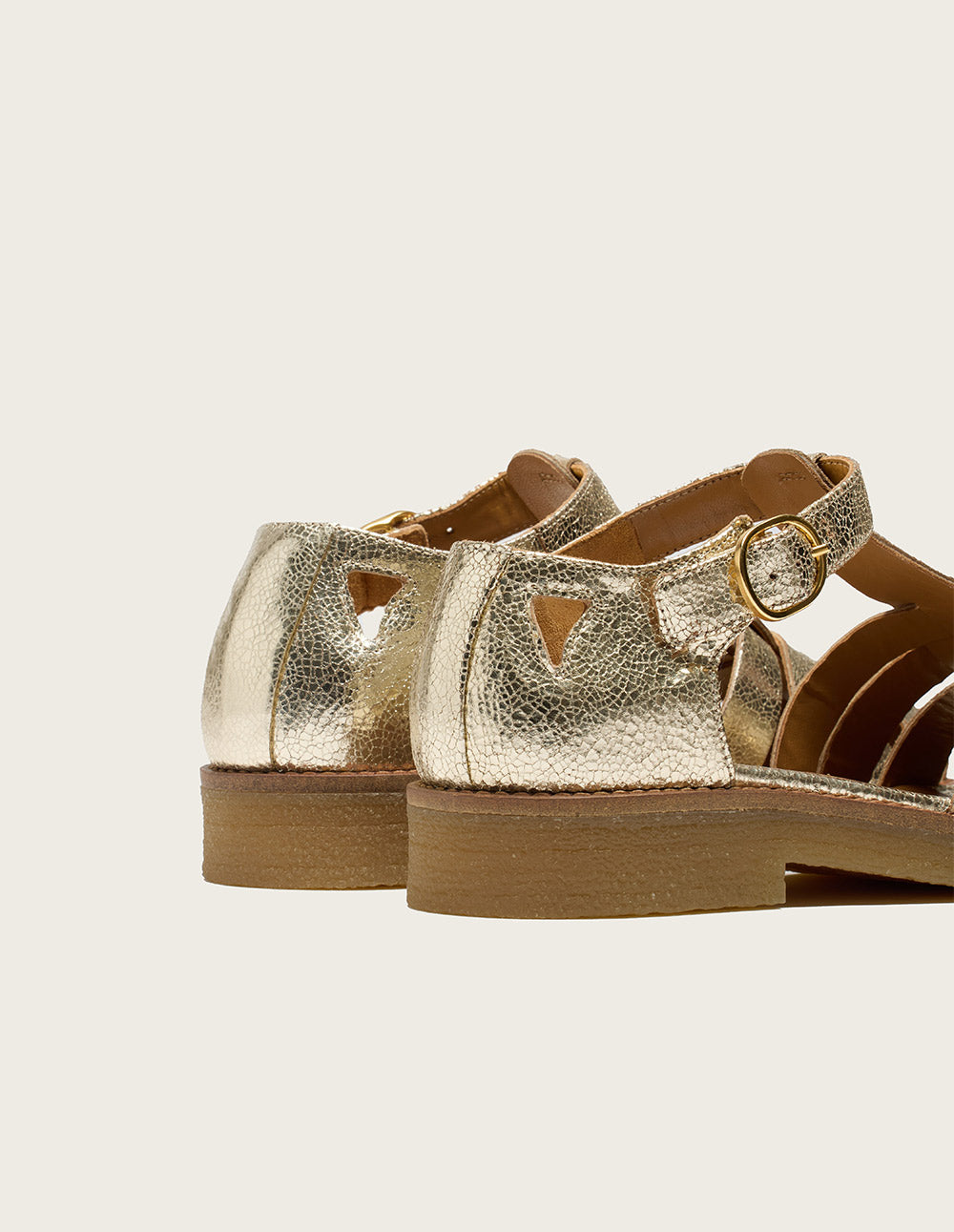 Sandales Charlie - Cuir grainé champagne