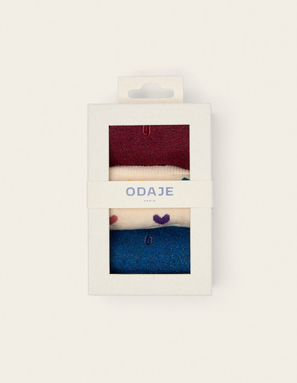 Pack de 3 Chaussettes - Fantaisie petit coeur multicouleur et paillettes bordeaux bleu