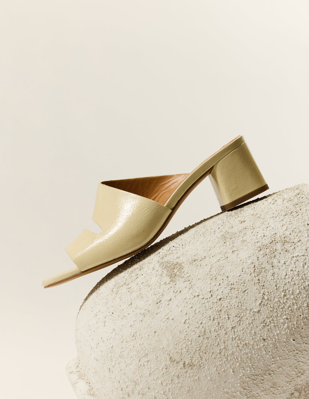 Mules Fika - Cuir plissé écru