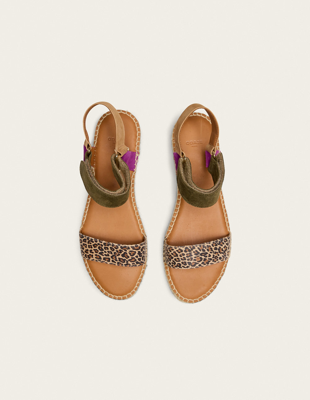 Espadrilles Flore - Suède magenta kaki beige