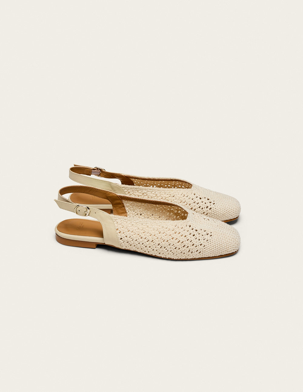 Mahana Ballerinas - Ecru Braided