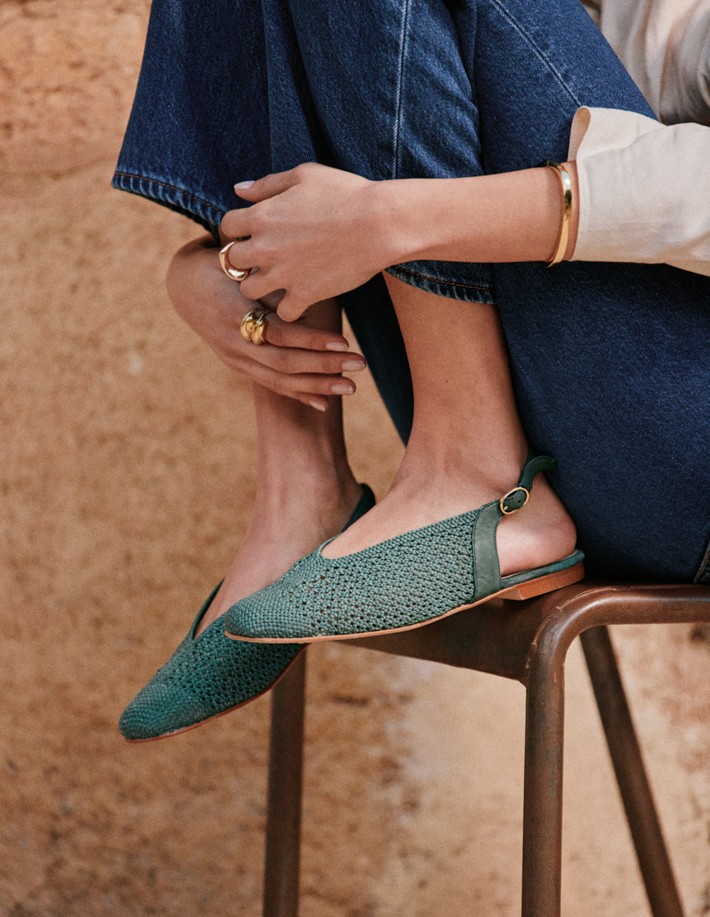 Ballerines Mahana - Tressé vert