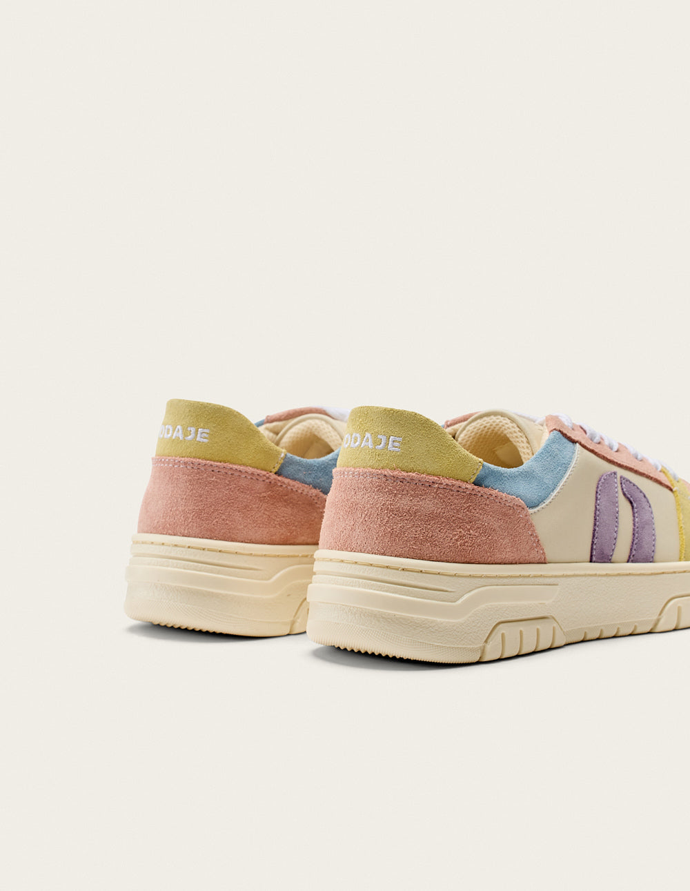 Baskets basses Nora - Nude jaune blanc