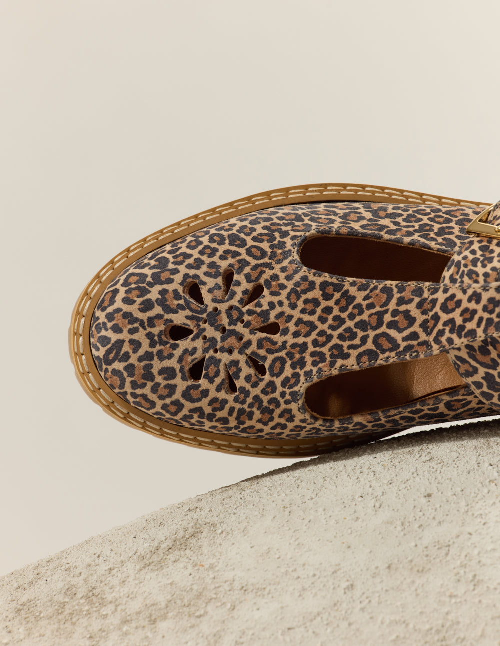 Derbies Romane Ajourée - Cuir léopard