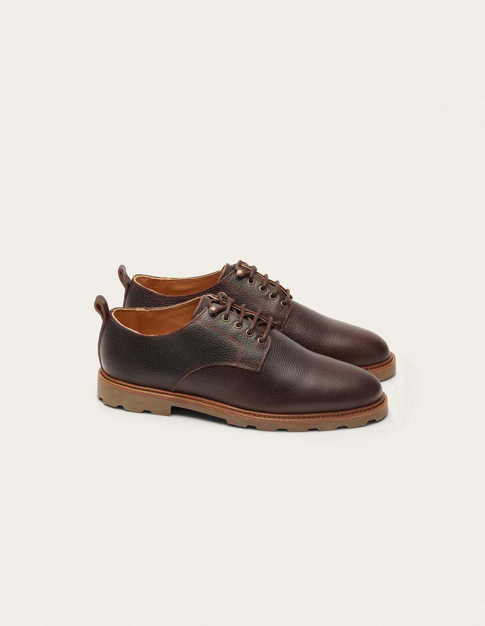 Derbies Simon - Pull-up grainé marron