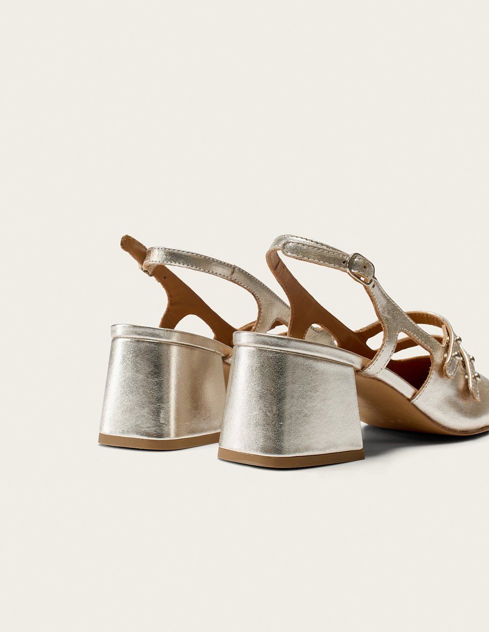 Escarpins Soline - Cuir plissé argenté