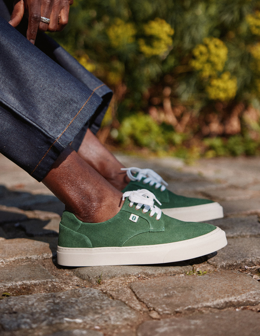 Baskets basses Alexandre - Suède vert