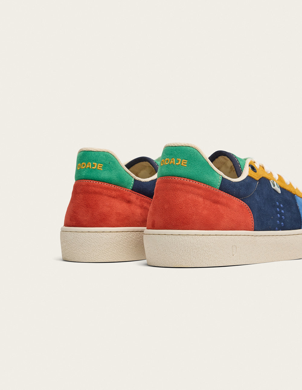 Baskets basses Arthur - Bleu écru moutarde