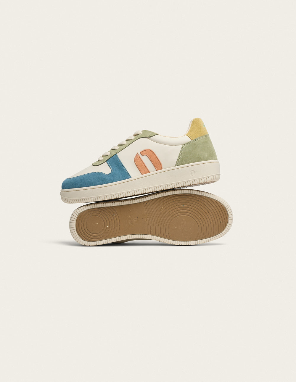 Matthieu low-top trainers - Sky blue ecru khaki
