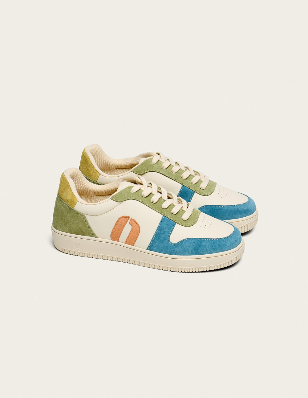 Matthieu low-top trainers - Sky blue ecru khaki