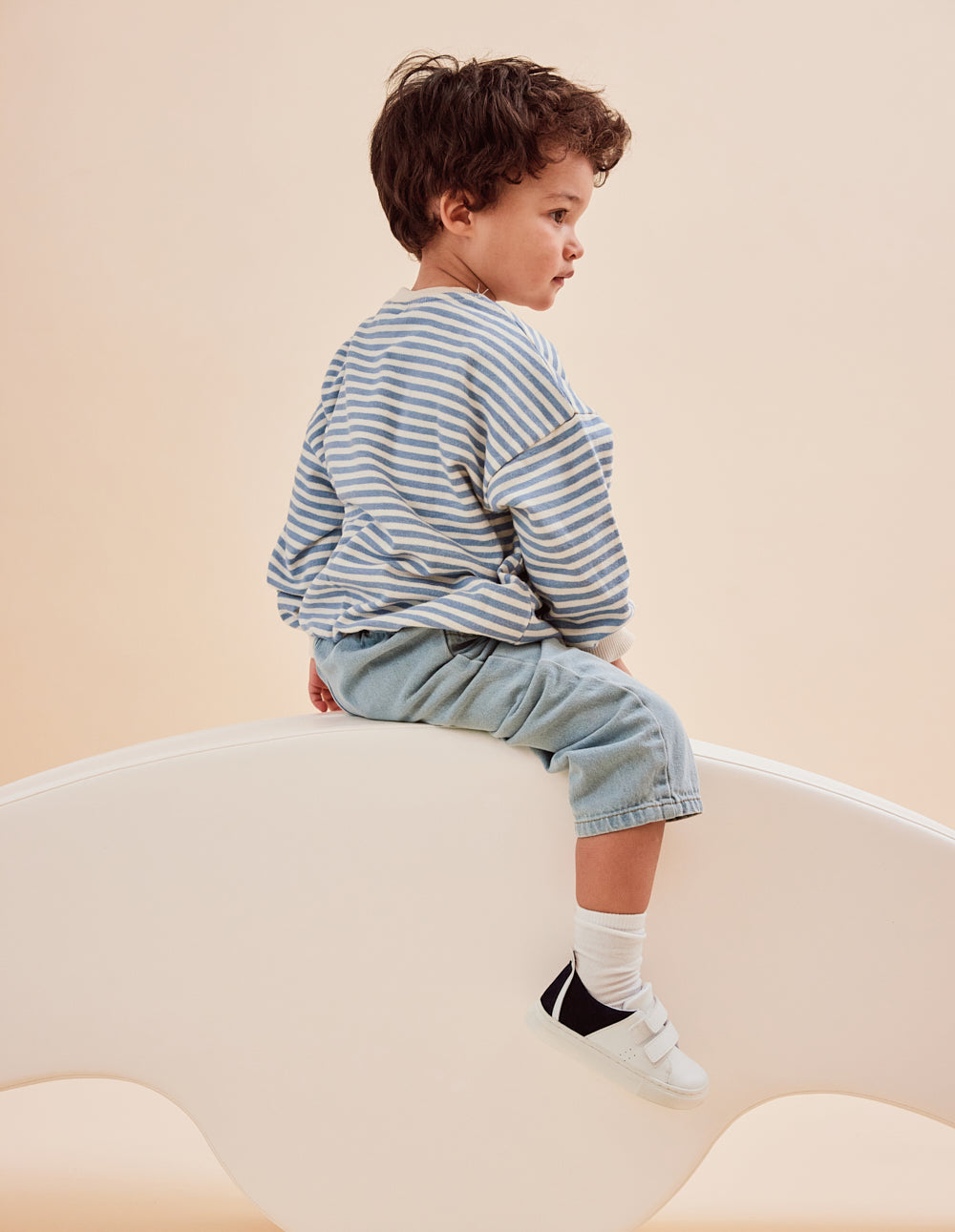 Baskets Enfants René Junior - Blanc marine