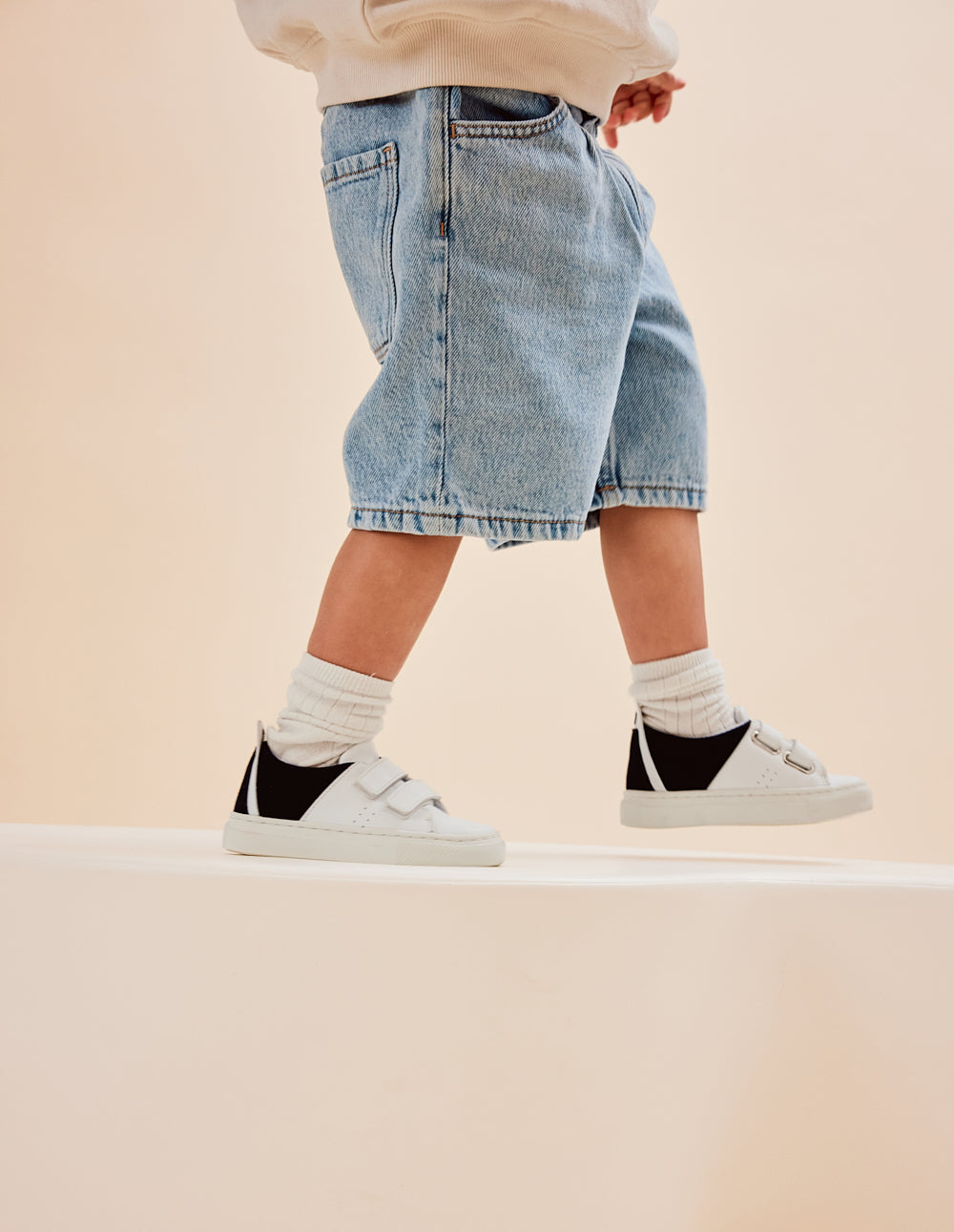 Baskets Enfants René Junior - Blanc marine