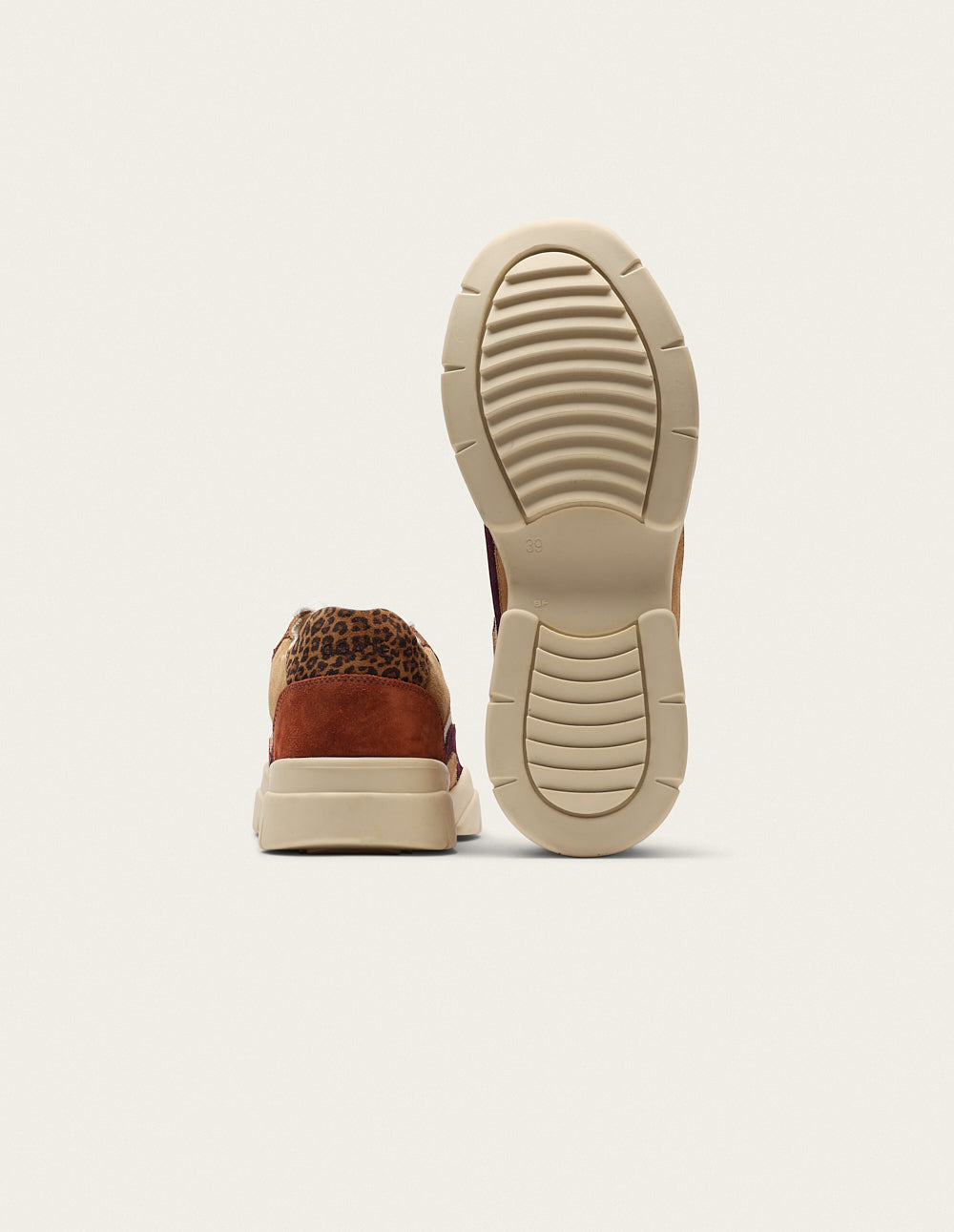 Baskets basses Laura - Brique beige léopard